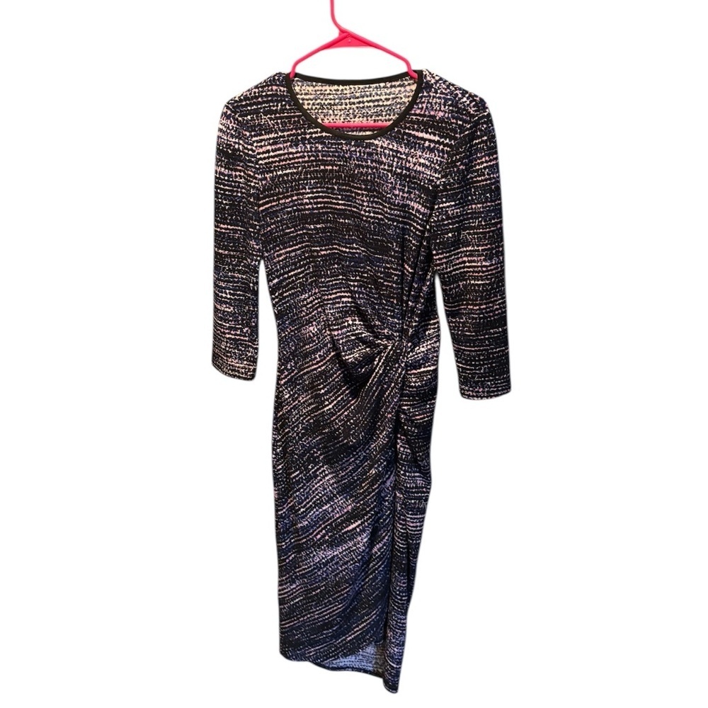 Maggy London Faux Wrap Side Twist Dress Multicolor